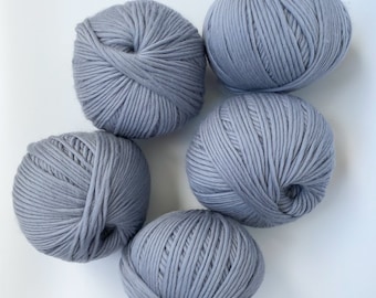 3-5 balls pack - Grey bulky yarn HELLO MERINO XS - Bulky weight wool yarn - Bulky merino yarn