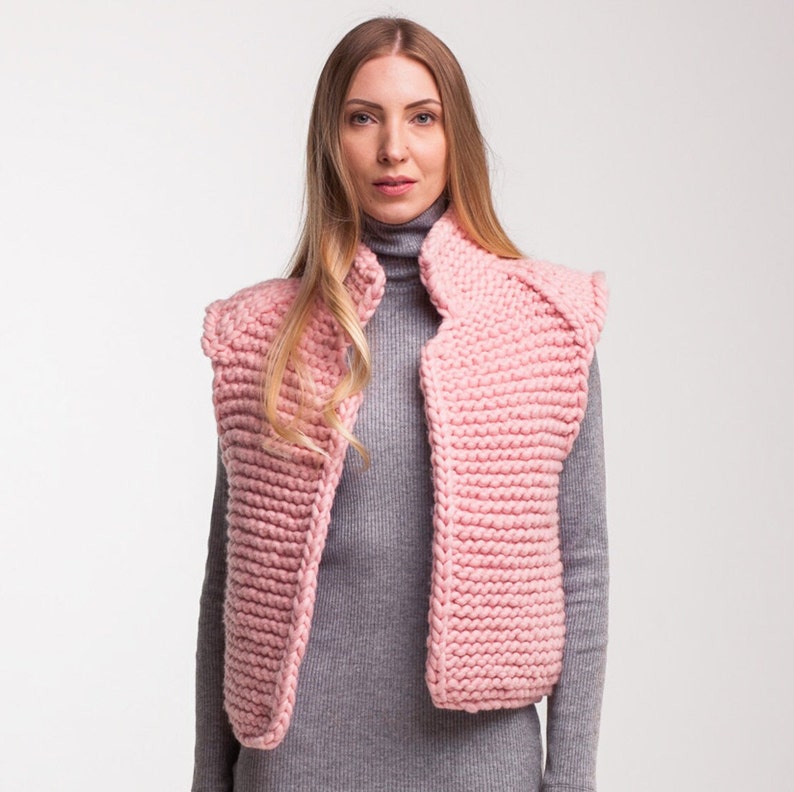 Oversized knit wool vest SALE Women waistcoat Sleeveless jacket cardigan Ready to ship image 2