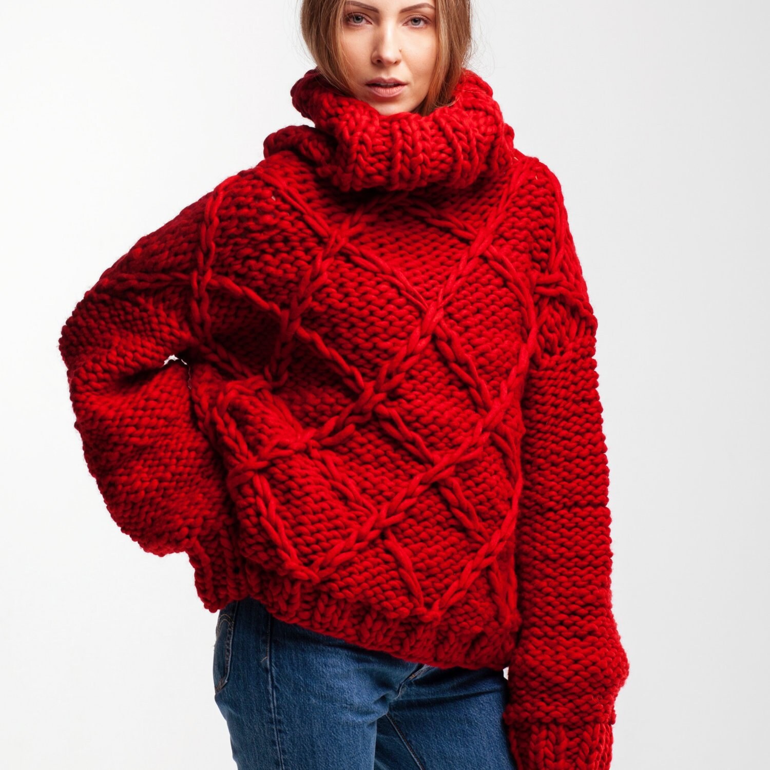 oversized turtleneck jumper