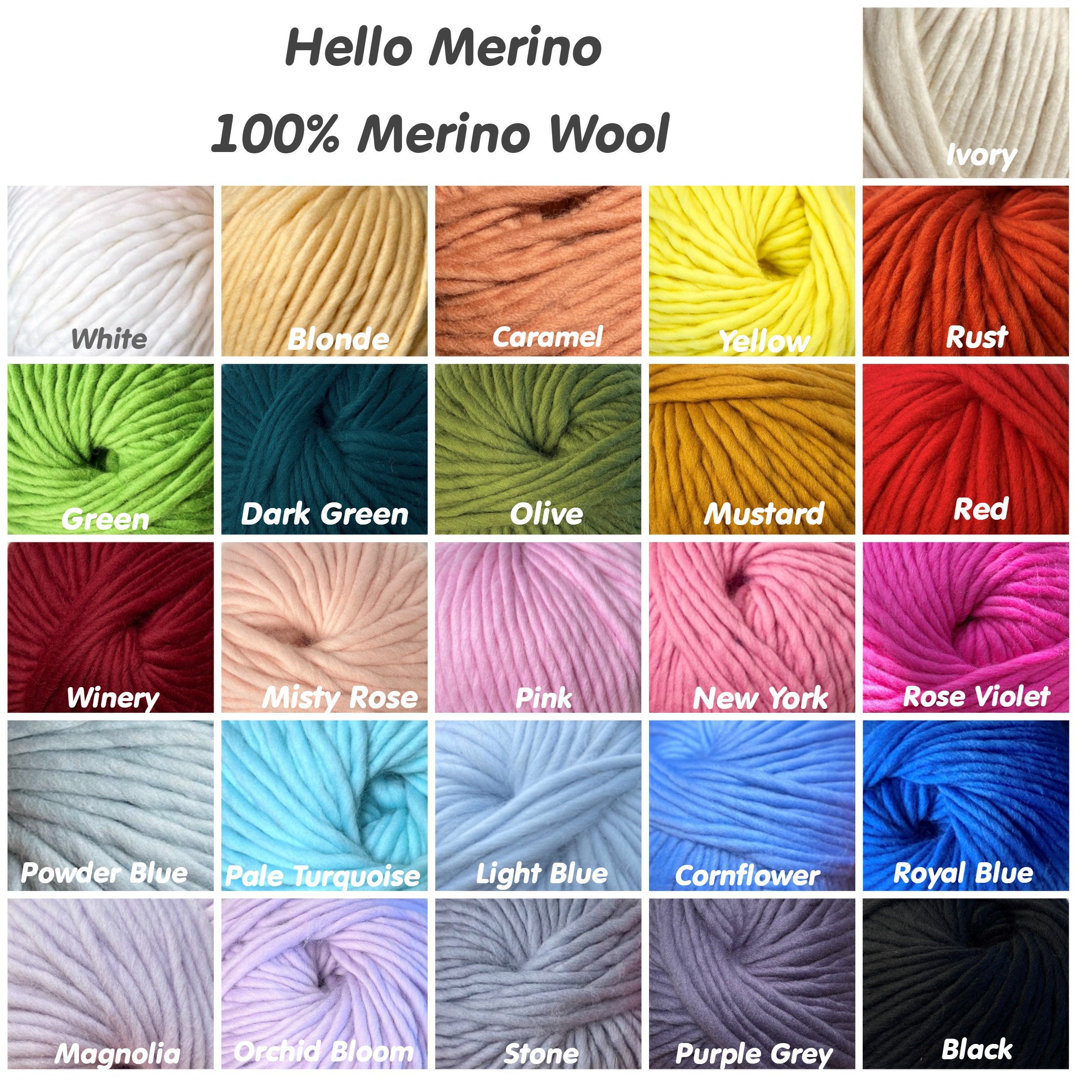 Bulky yarn HELLO MERINO XS - 100g/80m