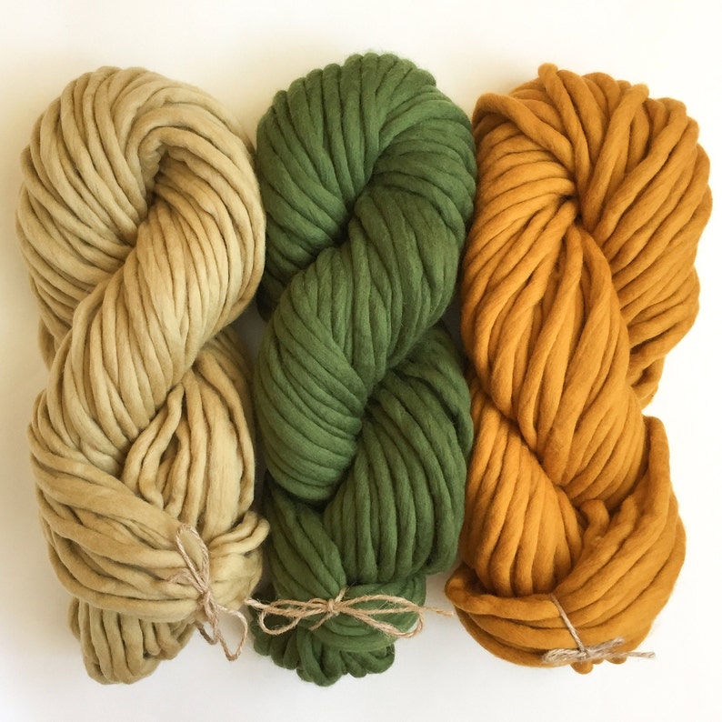 Super bulky yarn Sage green yarn Handspun yarn Super Etsy