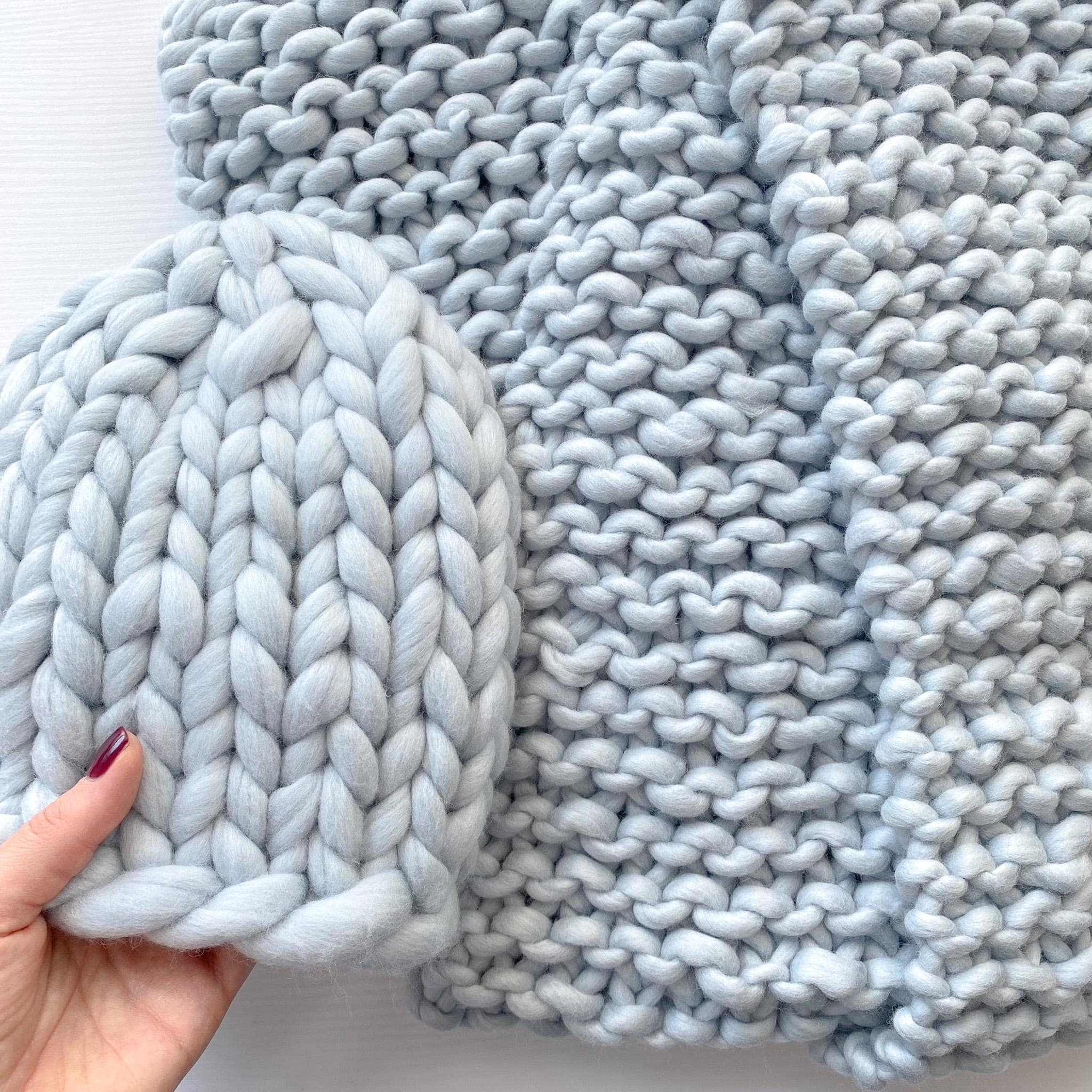 Chunky Knit Hat and Scarf Set - Winter Knitted Big Scarf and 