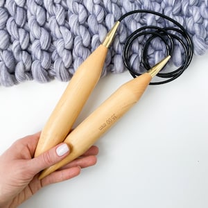 35mm Giant circular knitting needles US 100 - Big wooden knitting needles - Jumbo knitting needles - Long thick knitting needles for blanket