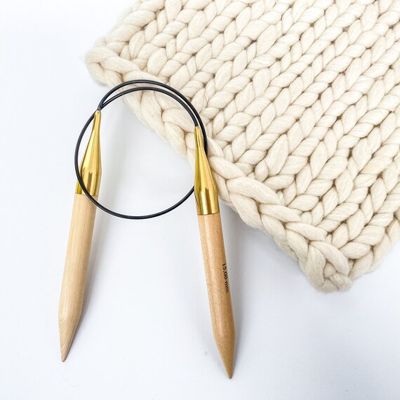 【KIXI】★(UNISEX) Pigment Cotton Round Knit 15mm Circular Knitting Needles (size US 19) - Knit Pro Basix