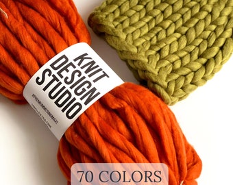 Laine à tricoter épaisse 300 g - Laine mérinos filée à la main volumineuse - Laine à tricoter Jumbo - Laine feutrée géante épaisse filée à la main