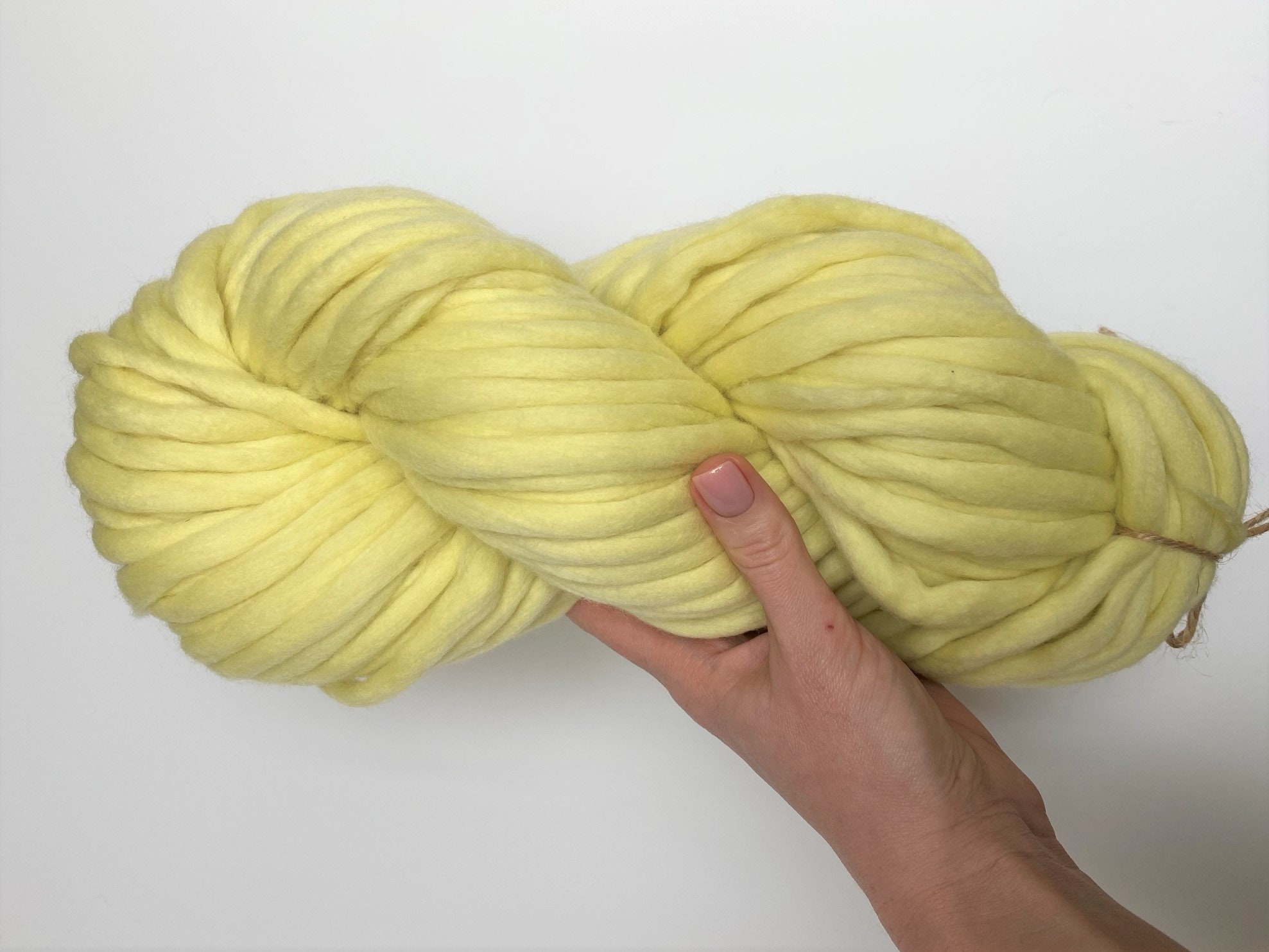 Yellow Chunky Yarn Pencil Roving Yarn Pastel Yarn Super Etsy