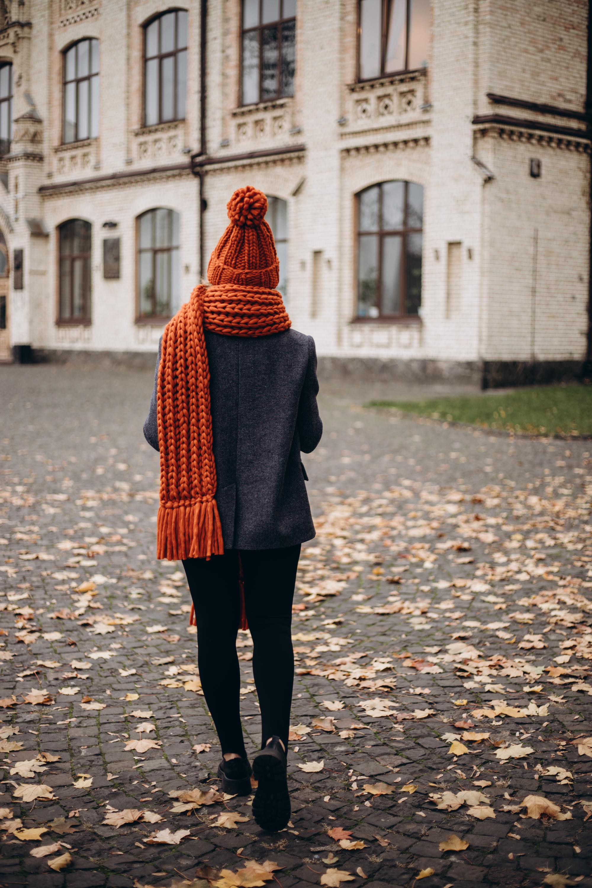 Oversized Chunky Knit Scarf - Handmade Thick Knitted Merino Wool