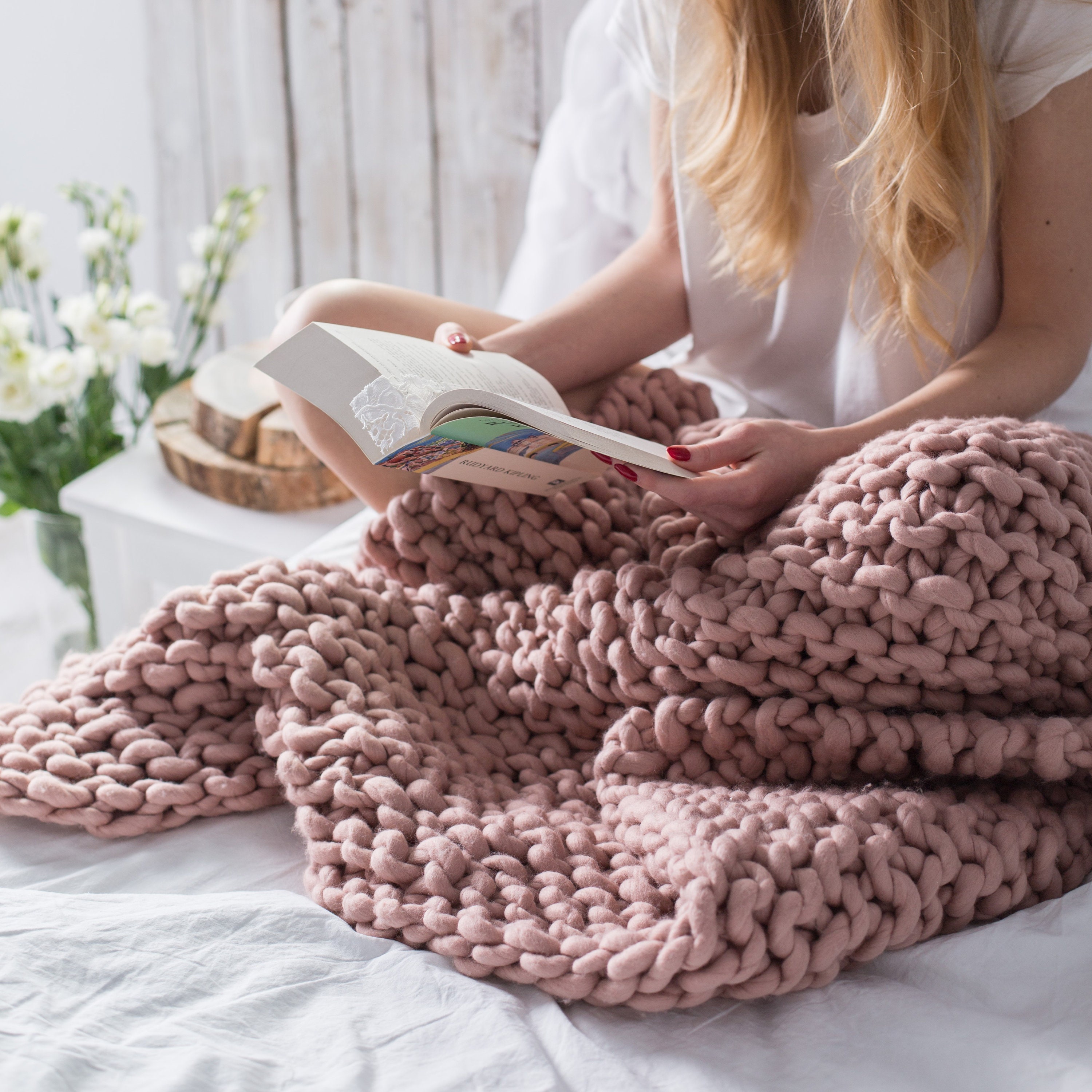 Chunky Blanket DIY Kit Chunky Knit Blanket Beginner Diy Etsy