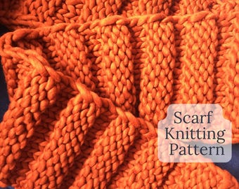 Chunky knit winter scarf knitting pattern - Knitted scarf patterns