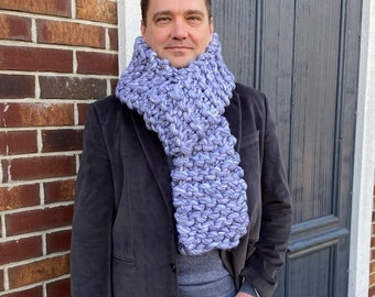 Giant knit mens scarf - Chunky merino wool scarf for men - Big knitted scarf - Gift for him