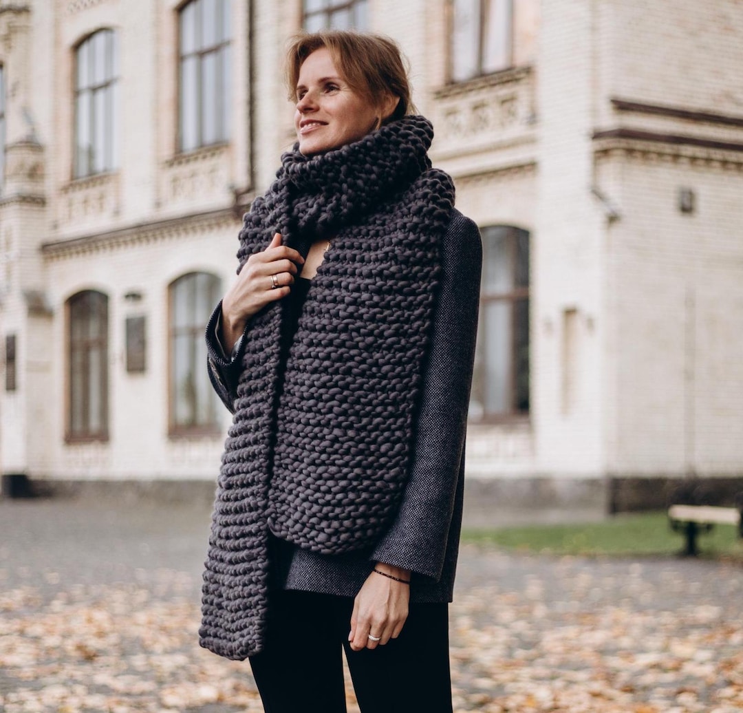 Accessori Sciarpe Grandi Marche Sciarpa Invernale In Maglia Grossa