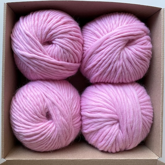 Chunky Yarn 6 Super Bulky Merino Wool Yarn Flamingo Pink Knitting