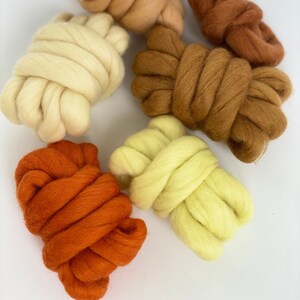 Handspun chunky knitting yarn SAMPLE - Felted bulky merino wool mini skeins yarn - Thick jumbo yarn for tapestry & weaving