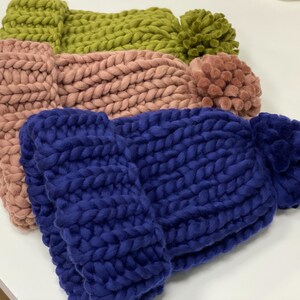 Slouchy mens beanie hat with pom pom - Large slouch beanies for men