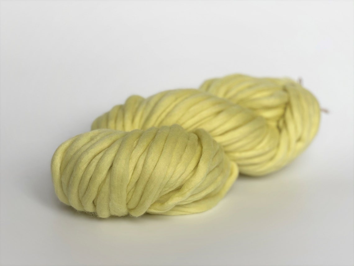 Yellow Chunky Yarn Pencil Roving Yarn Pastel Yarn Super Etsy
