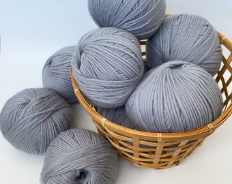 Bulky yarn 10 balls pack ( 2 kg) - Grey bulky yarn HELLO MERINO XS - Bulky weight wool yarn - Bulky merino yarn