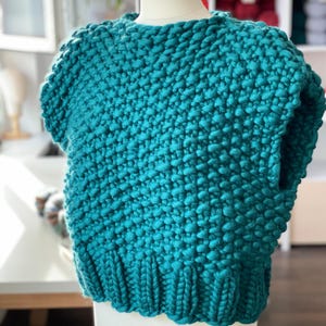 Sleeveless wool knitted sweater women - Thick chunky knit vest