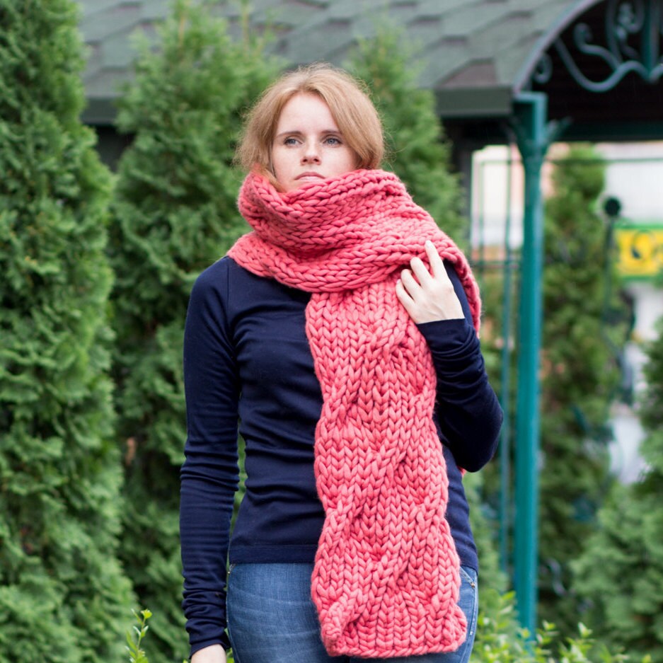 KNITTING PATTERN Cable Knit Scarf Pattern Knitted Scarf Etsy