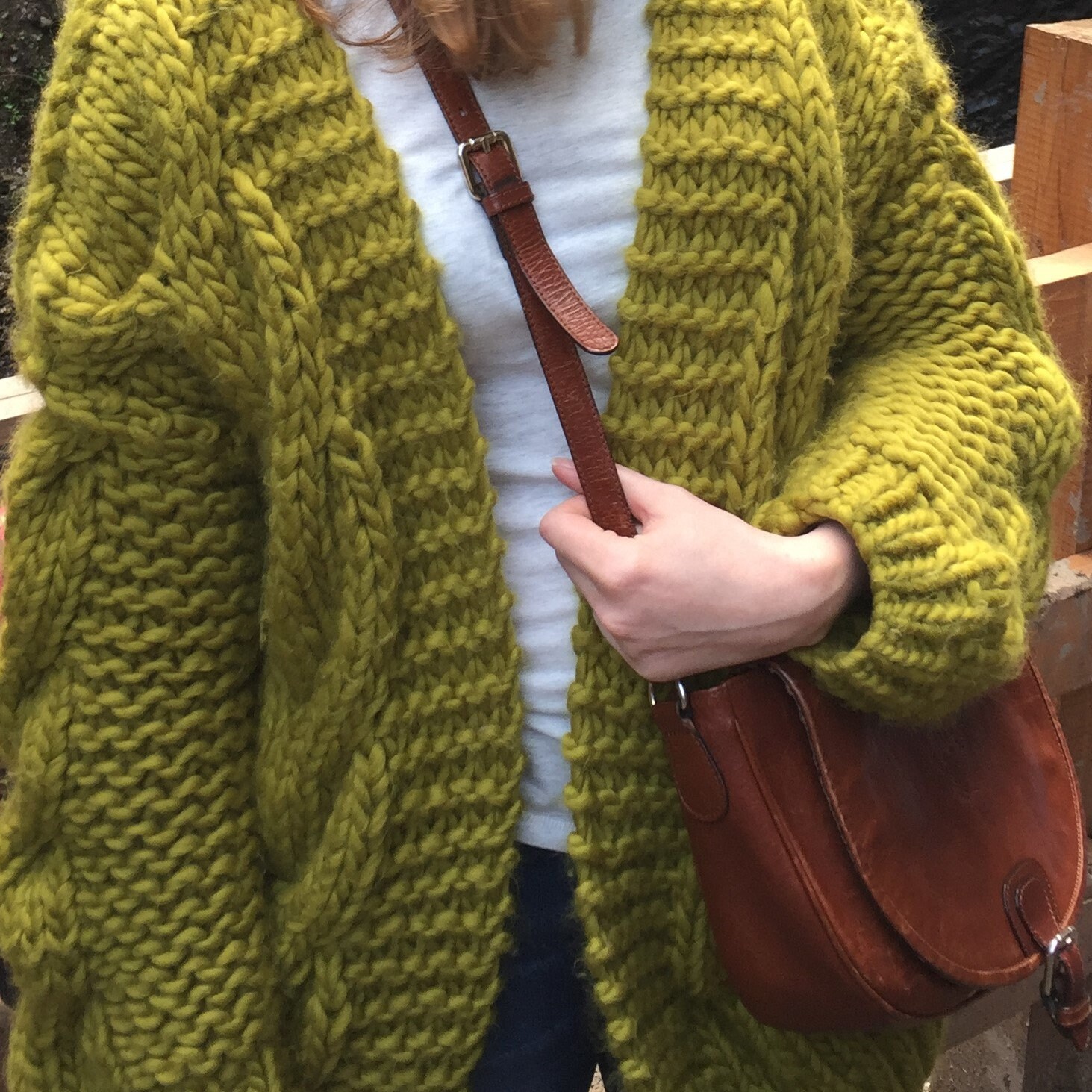Chunky Cable Knit Cardigan Sweater - Oversized Knitted