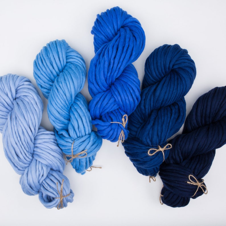 Navy blue yarn bulky yarn wool roving yarn chunky merino Etsy