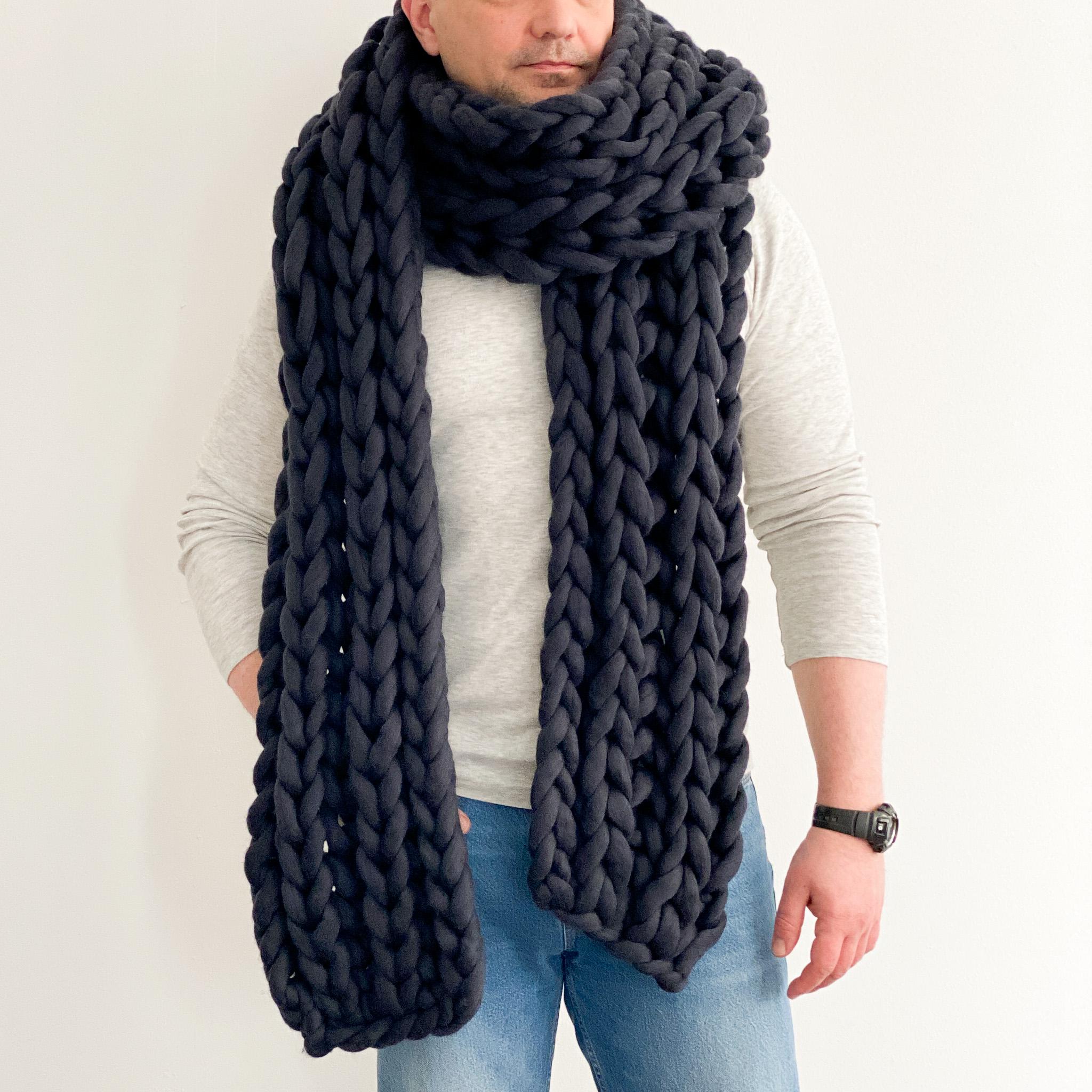 Chunky Knit Scarf - Oversized Winter Scarf - Bulky Hand Knitted