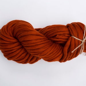 Super chunky yarn merino - Bulky wool yarn - Crochet yarn - Rust orange blanket, sweater yarn