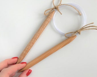 12mm knitting needles (US 17) - Circular knit needles - Handmade knitting needles - Wooden knitting needles