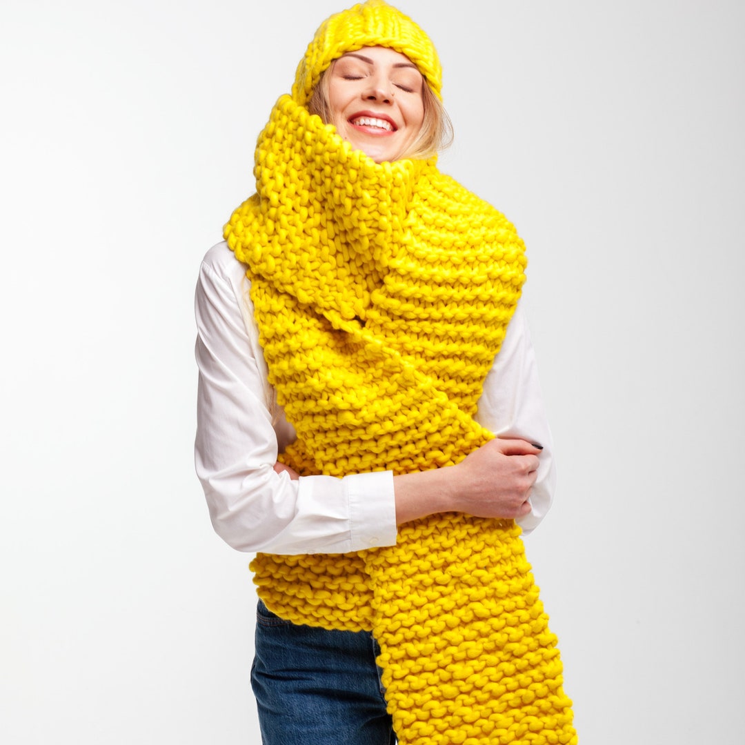 Winter Scarf Women Chunky Knitted Scarf Hand Knit Scarf Etsy