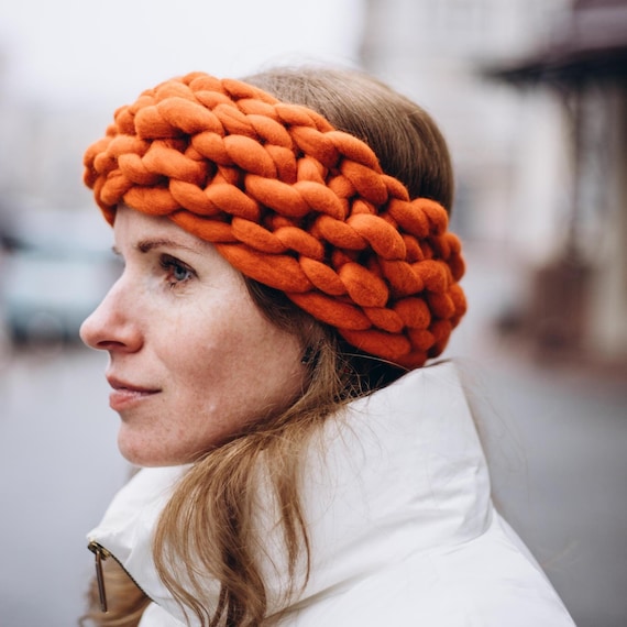 Winter headband - Knitted ear warmers for her - Chunky knit ear band