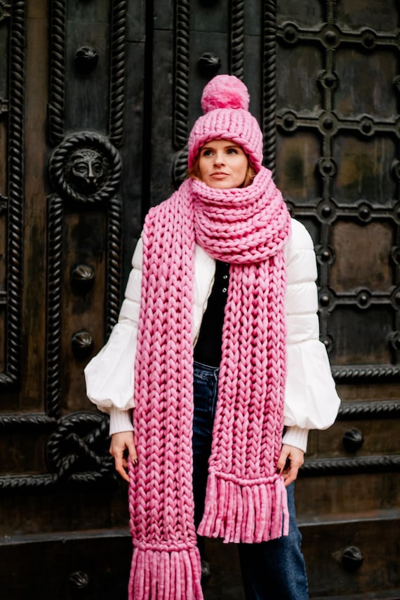 Buy Winter Knit Hat and Scarf Set - Chunky Beanie and Scarf  display picture 1