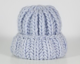 Winter chunky knit hat - Handmade merino wool womens beanie