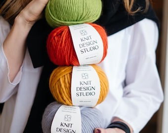 Chunky merino wool yarn 200g/80m - 6 Super bulky knitting & crochet yarn