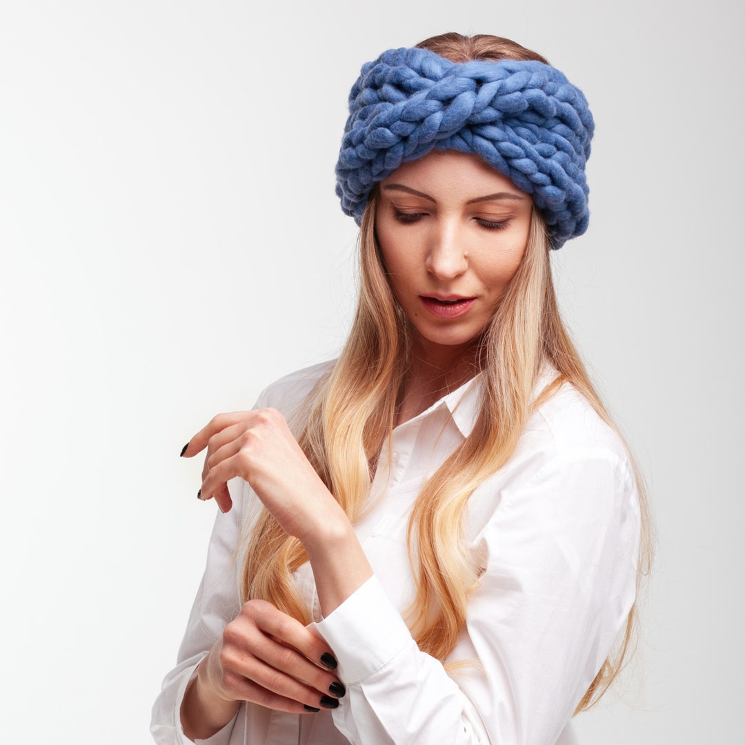 Chunky Knit Headband Merino Headband Knit Twisted Headband Etsy