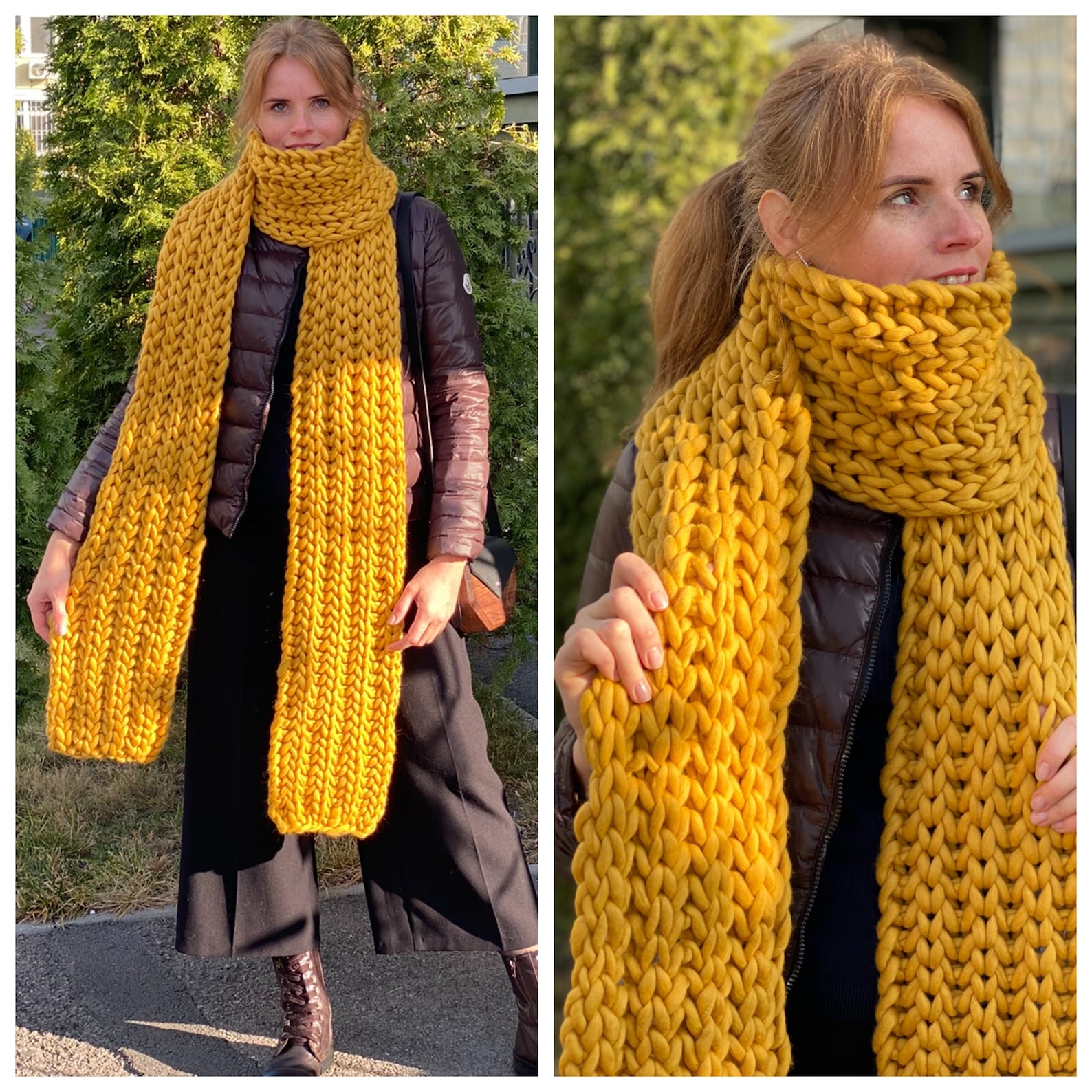 Extra Long Knitted Scarf Handmade Oversized Scarf Long Etsy