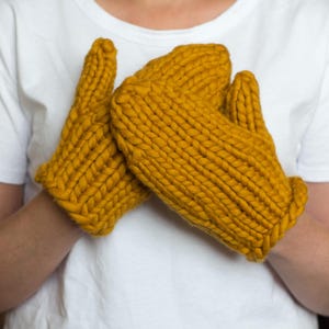 Handgebreide wollen wanten - Gebreide winterwanten - Handgemaakte dikke dikke wanten