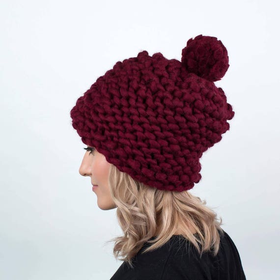 Slouchy Beanie With Pom Pom - Cute Womens Winter Hat  display picture 1