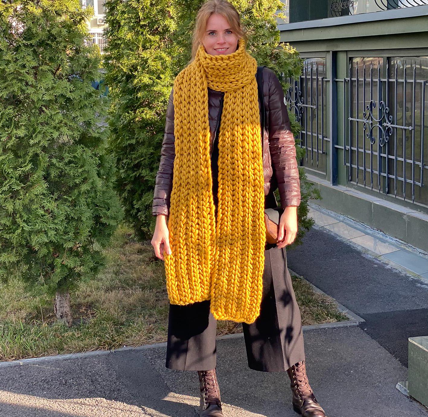 Handmade Chunky Knit Merino Wool Scarf – Oversized Winter Scarf - Etsy