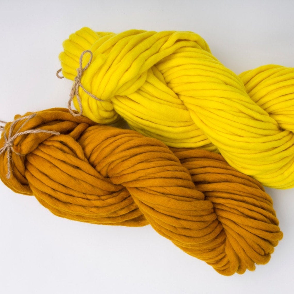 SALE Super bulky wool yarn Mustard yellow yarn Giant yarn Etsy