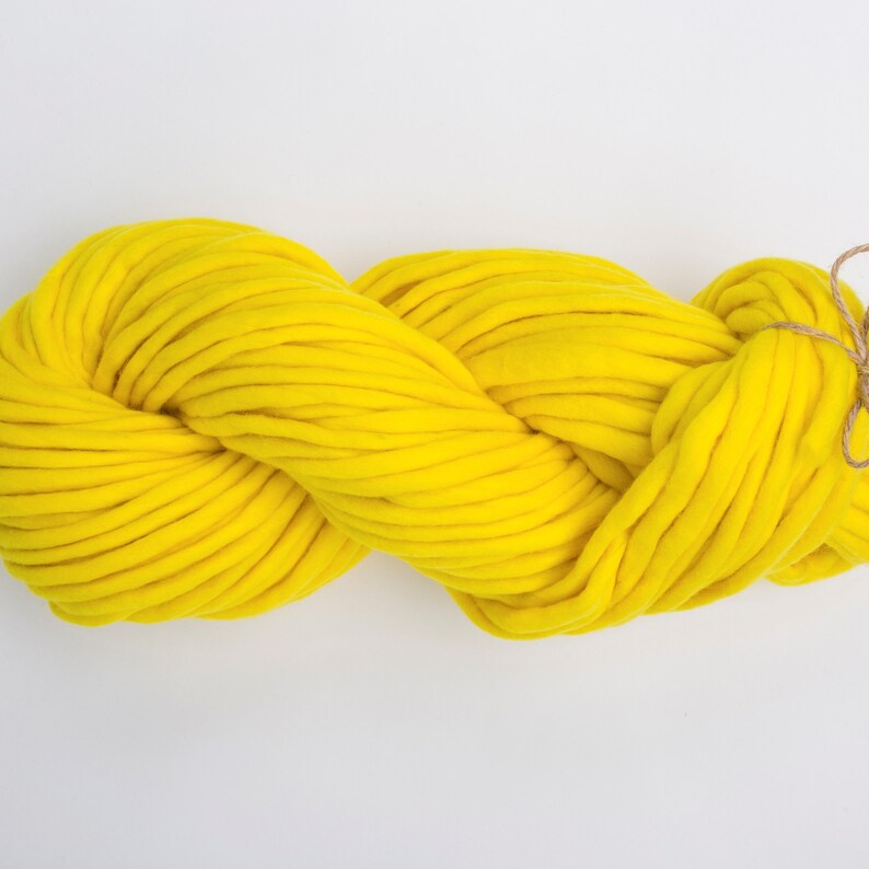 Giant merino wool yarn Bright yellow yarn bulky yarn Etsy