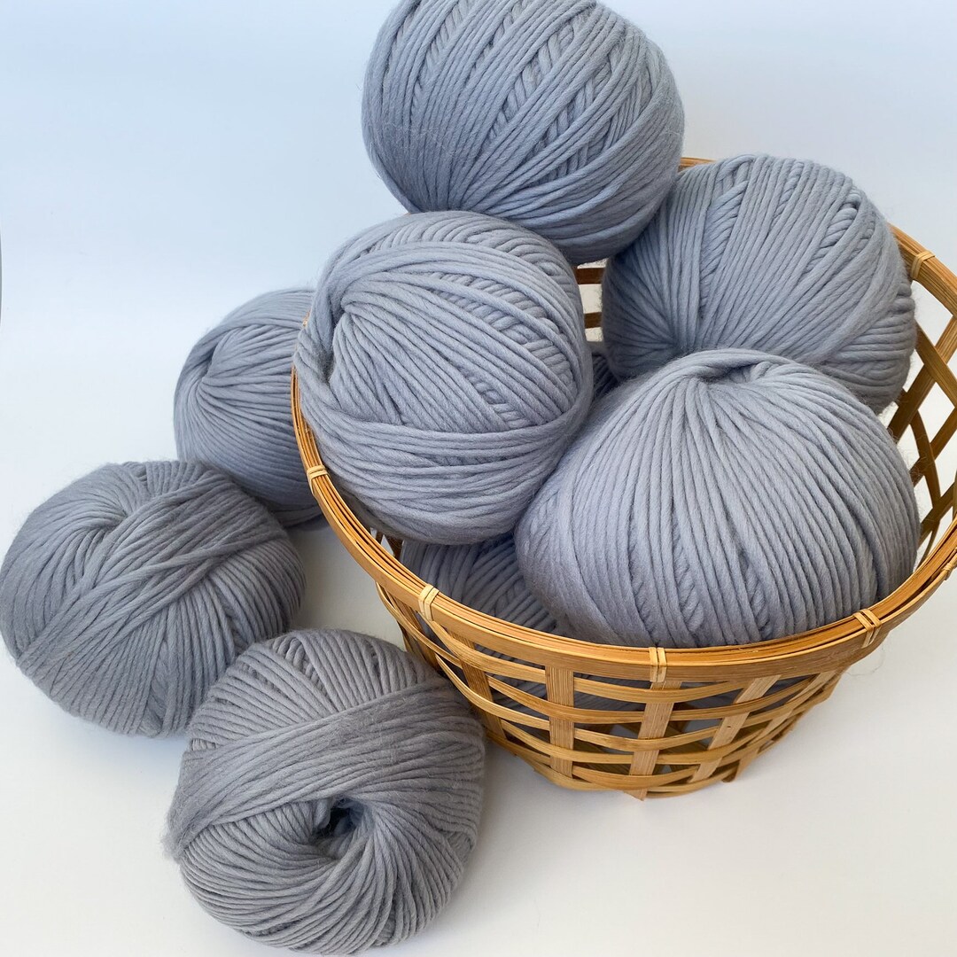 100% Australian Merino Wool Bulky Yarn – Classic Grey Roving Weight 5 ...