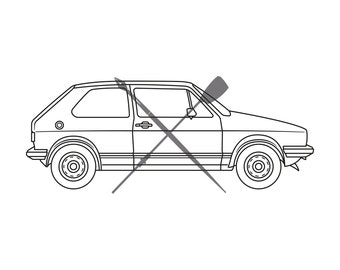 Volkswagen Mark 1 Golf Rabbit MK1 SVG PNG EPS Descarga instantánea Gráfico vectorial Arte lineal Silueta Clip Art