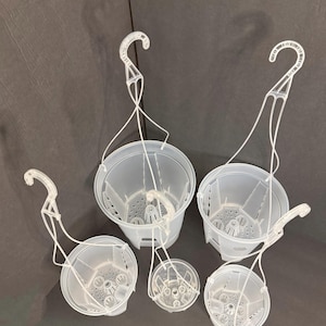 4&quot; to 8&quot; Frost Clear Hanging Self-Watering Planter | Lightweight Plastic Pot with Removable Hanger | Modern Indoor See Through Garden Pot
