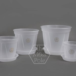 High quality Clear transparent plant pots with good drainage planter! Multi-size Available! Large clear plant pots with saucers