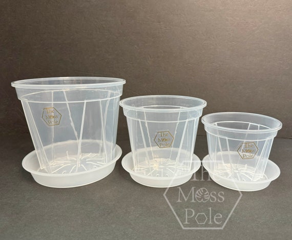 Transparent plant pots with good drainage planter! Crystal Clear see through planter. 4-6inch Available! Clear planter pots with saucers