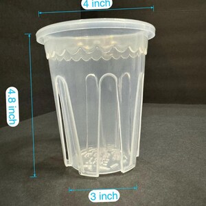 High quality TALL clear transparent plant pots with good drainage planter! Multi-size Available! Large tall clear plant pots with saucers image 3