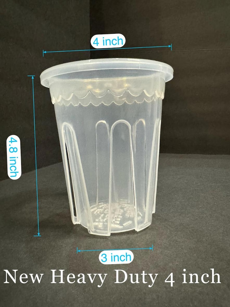 High quality TALL clear transparent plant pots with good drainage planter! Multi-size Available! Large tall clear plant pots with saucers image 3
