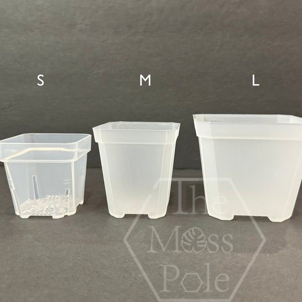 Clear Plastic Square Nursery and Seedling Pot Container Study Clear Orchid Pot 2 inch square clear planter 4 inch clear square pot