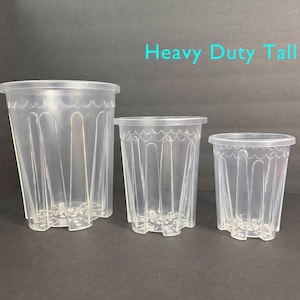 High quality TALL clear transparent plant pots with good drainage planter! Multi-size Available! Large tall clear plant pots with saucers image 4
