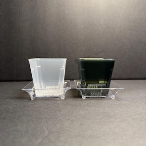 Small Translucent 2 inch Square Nursery and Seedling Pot Container Study Clear Pot 2 inch square clear planter | Small 2 inch Planter Pot