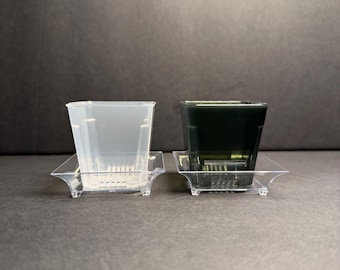 Petit pot translucide carré de 2 po. pour pépinière et pot de semis en pot transparent d'étude Jardinière transparente carrée de 2 po. | Petit pot de fleurs de 2 po.